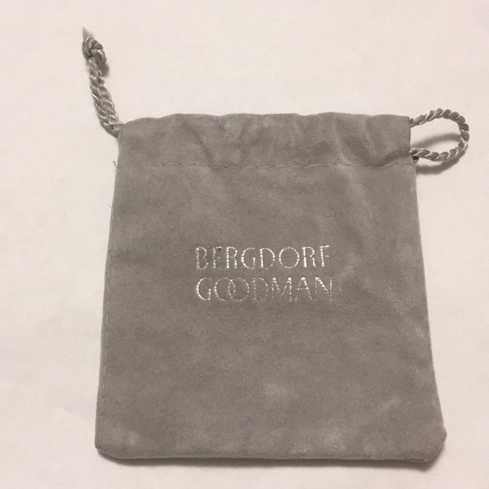 Bergdorf Goodman jewelry bag silver w/logo new